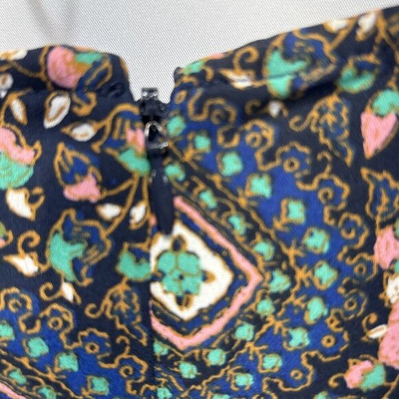 J Crew Flutter Sleeve Dress H5402 Medallion Print Multicolor Size 10 Boho Chic - Picture 9 of 10